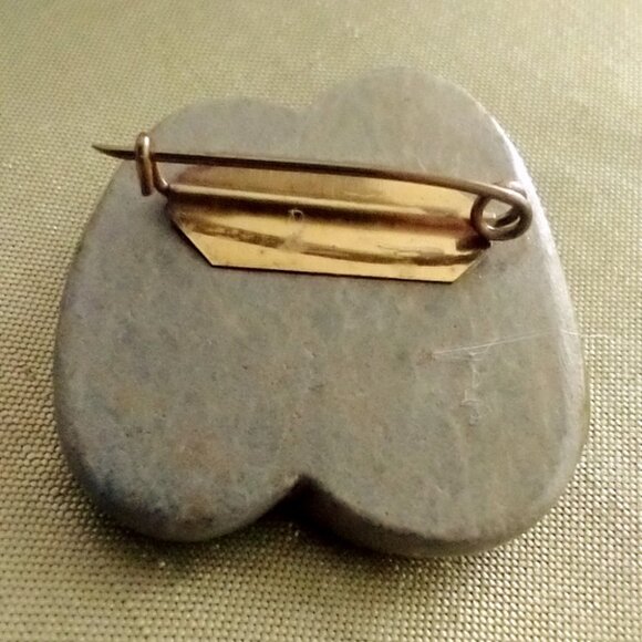 Soviet Russia Vintage Brooch Pin Lacquered Hand Painted Folk Art - Picture 3 of 13